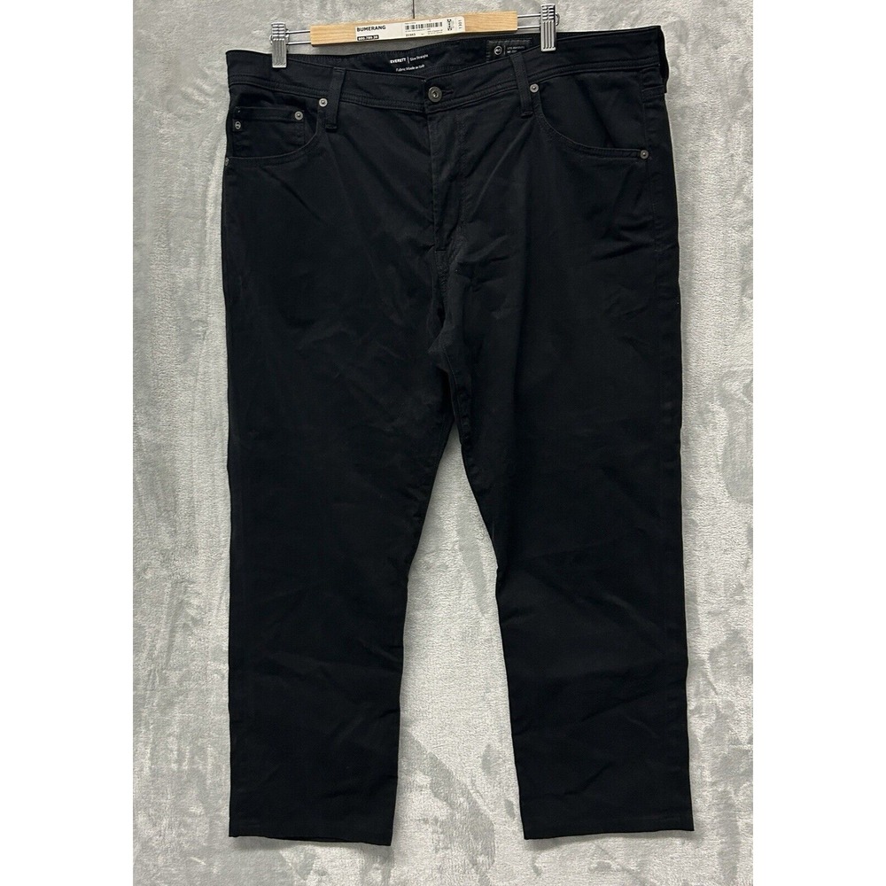 AG Adriano Goldschmied Pants Mens 38x32 Black The Everett Slim Straight Chino